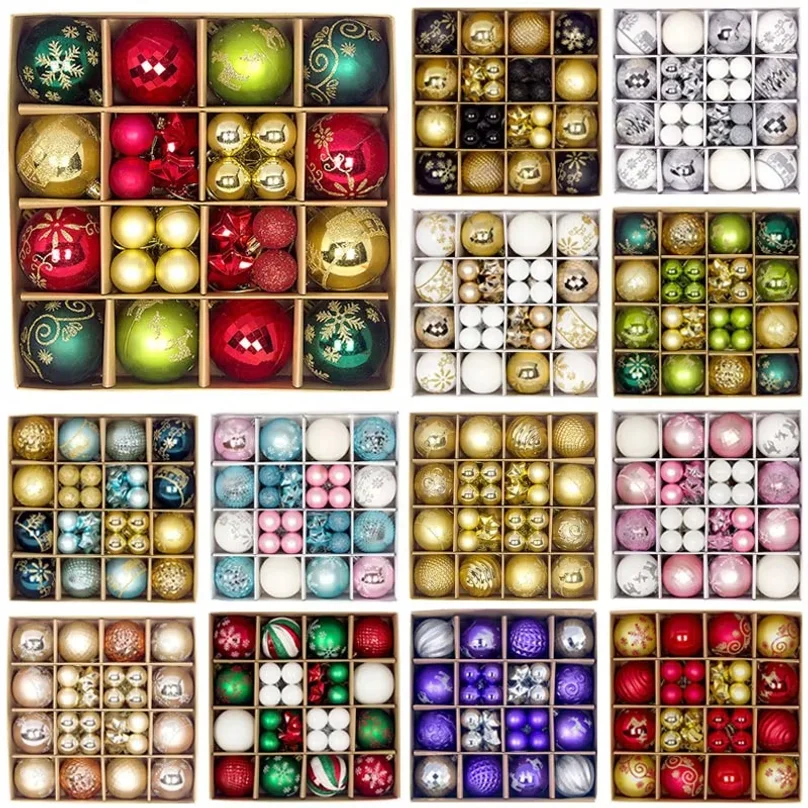 44Pcs 3-6CM Christmas Ball Merry Christmas Tree Topper Decoration for Home Decor Holiday New Year 2026 Navidad Gifts Supplies