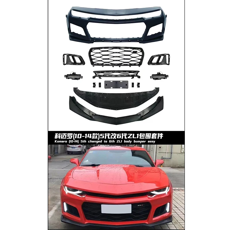 High Quality Fiberglass ZL1 Body Kit Front Bumper Lip Grille Camaro 10-14 5th to 6th Generation  Assy Perfect Fitment