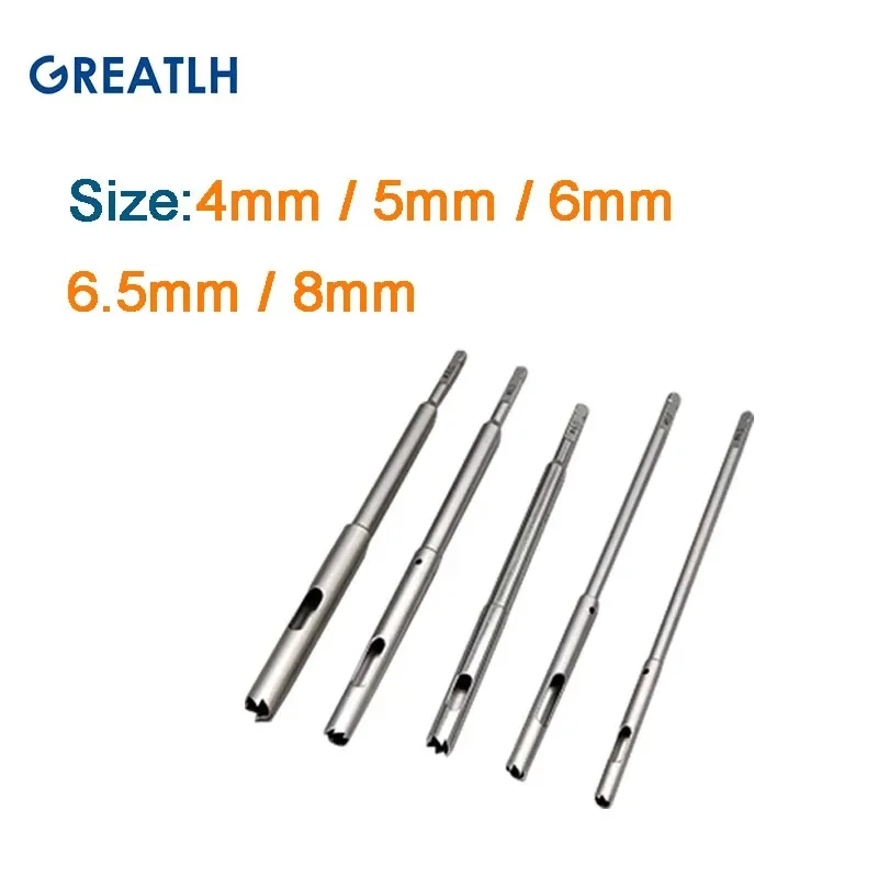 Veterinary Hollow Reamer Hollow Mill for Removal Bone Screw Extractor Handle Orthopedic Instrument Stainless Steel