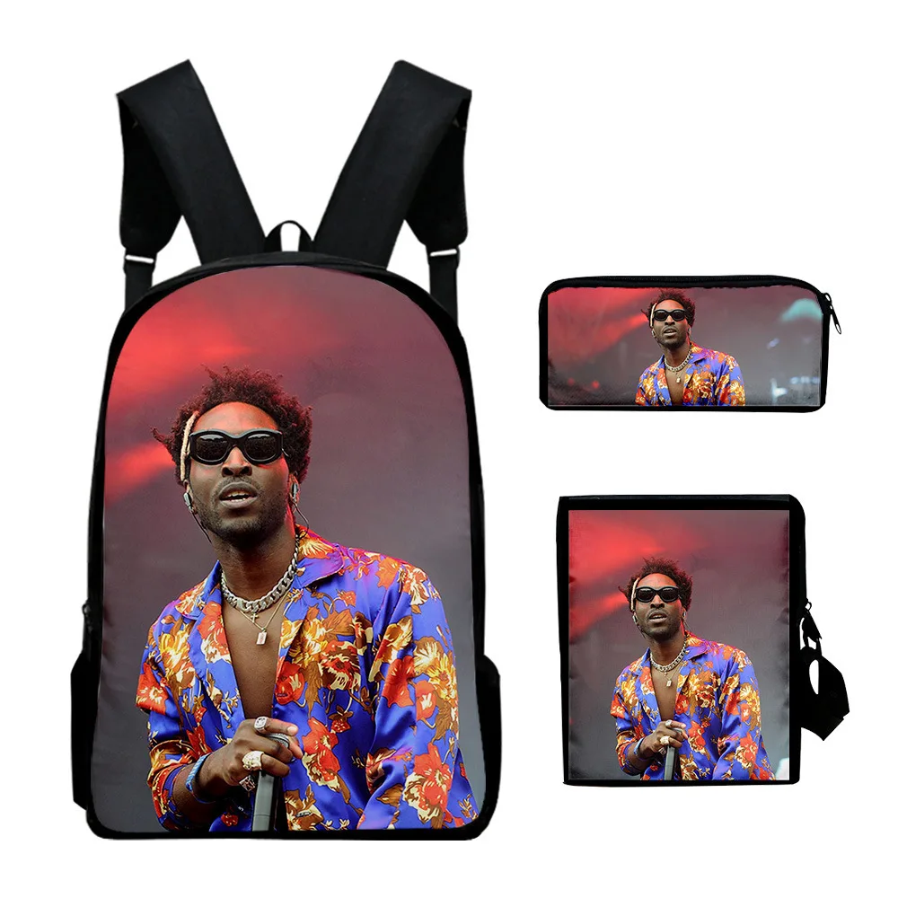 

Harajuku Novelty SAINt JHN 3D Print 3pcs/Set pupil School Bags Laptop Daypack Backpack Inclined shoulder bag Pencil Case