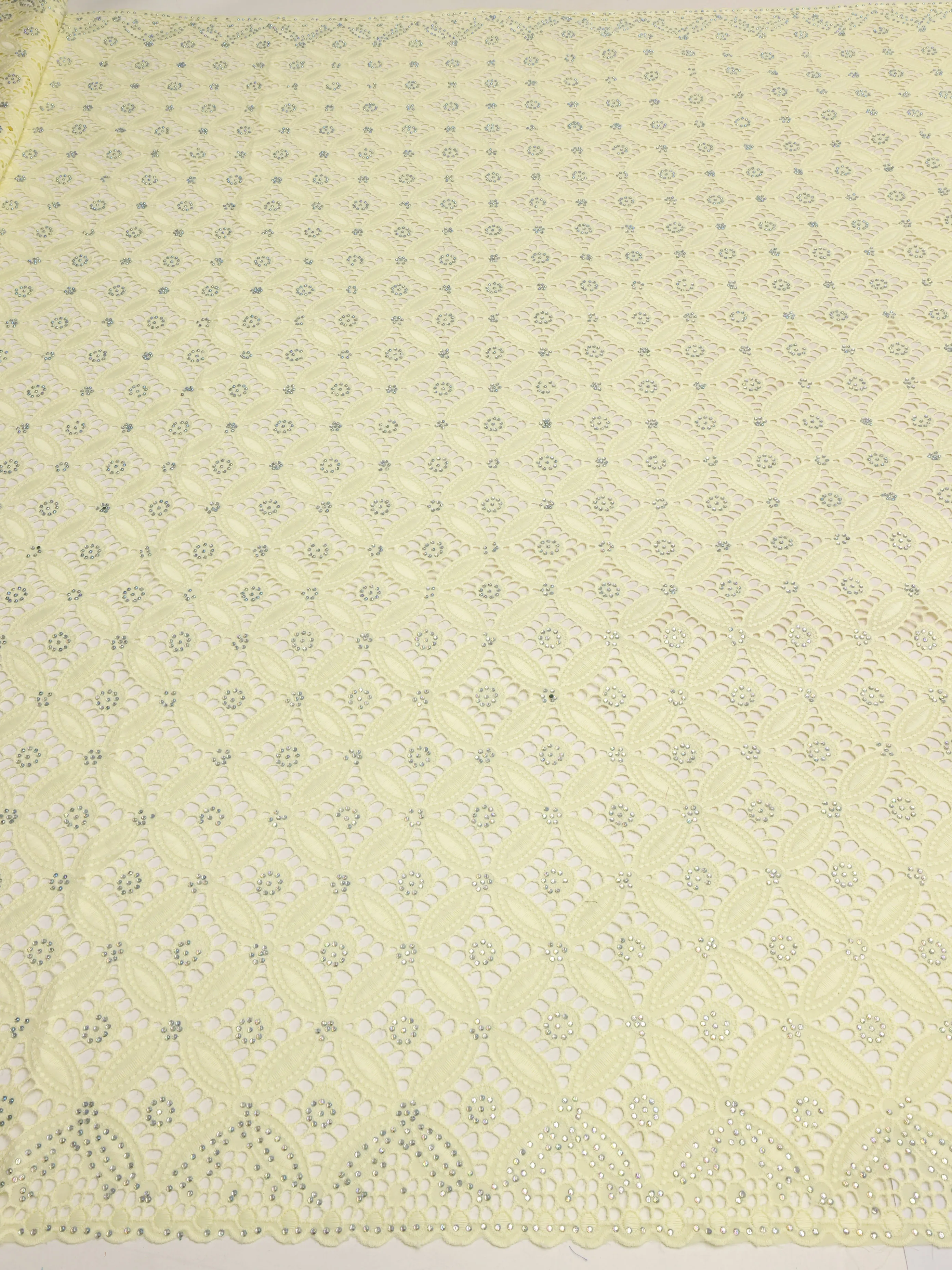 New Cotton Lace Fabric Sewing Swiss Voile Guipure Cord Lace African Fabric cotton fabric 5 yards Classic Dress French African