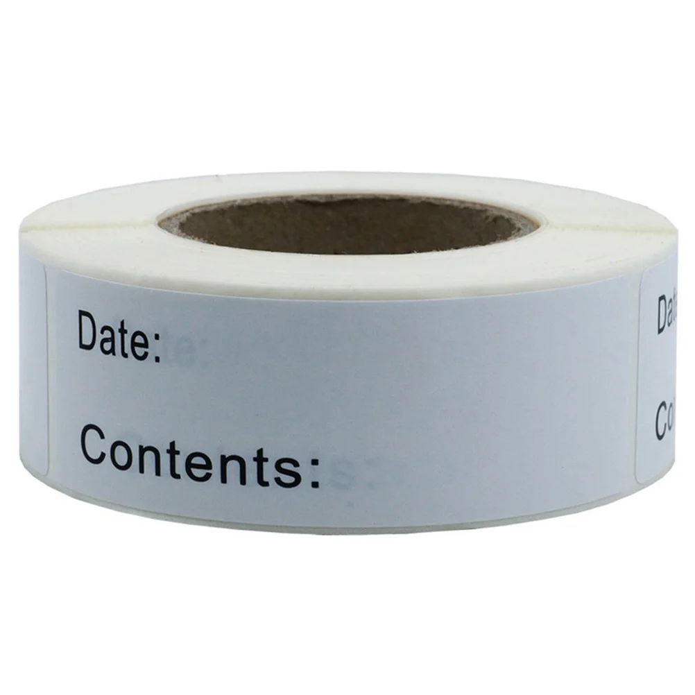 1 rollo de pegatinas de fecha de registro en inglés, autoadhesivas ecológicas, índice de notas de identificación clasificada DIY para enseñanza de manualidades