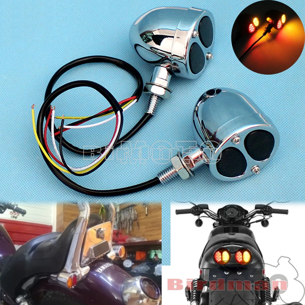 Motorcycle Front Rear 3 in 1 LED Turn Signal Indicator Tail Light For Harley Cafe Racer Bobber Chopper Honda Suzuki Cruiser