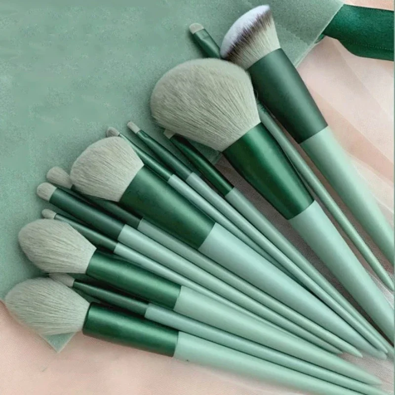 Juego de brochas de maquillaje suaves y esponjosas, 13 Uds., para base cosmética, colorete en polvo, sombra de ojos, Kabuki, mezcla de brochas de maquillaje, herramienta de belleza