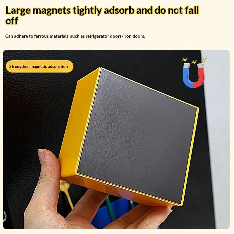 New Sale Magnetic Wall-Mounted Narrow-Edge Kitchen Straw Cling Film Storage Box Refrigerator Side Storage Rack