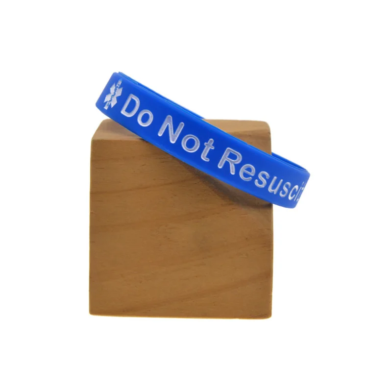 50 Pcs In Case Emergency Medical Patient ID Bangle Do Not Resuscitate Silicone Bracelet Unisex Wrist Band 6 Colors