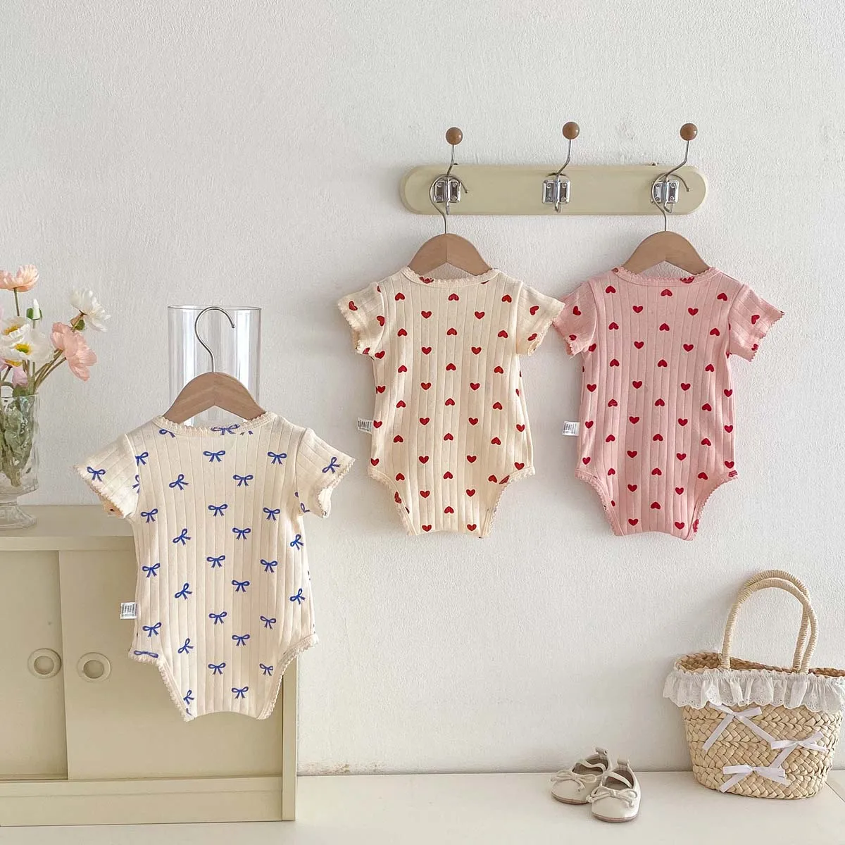 Summer Boys and Girls Baby Short-Sleeved Pants Simple Comfortable Full Printed Newborn Printed Pants