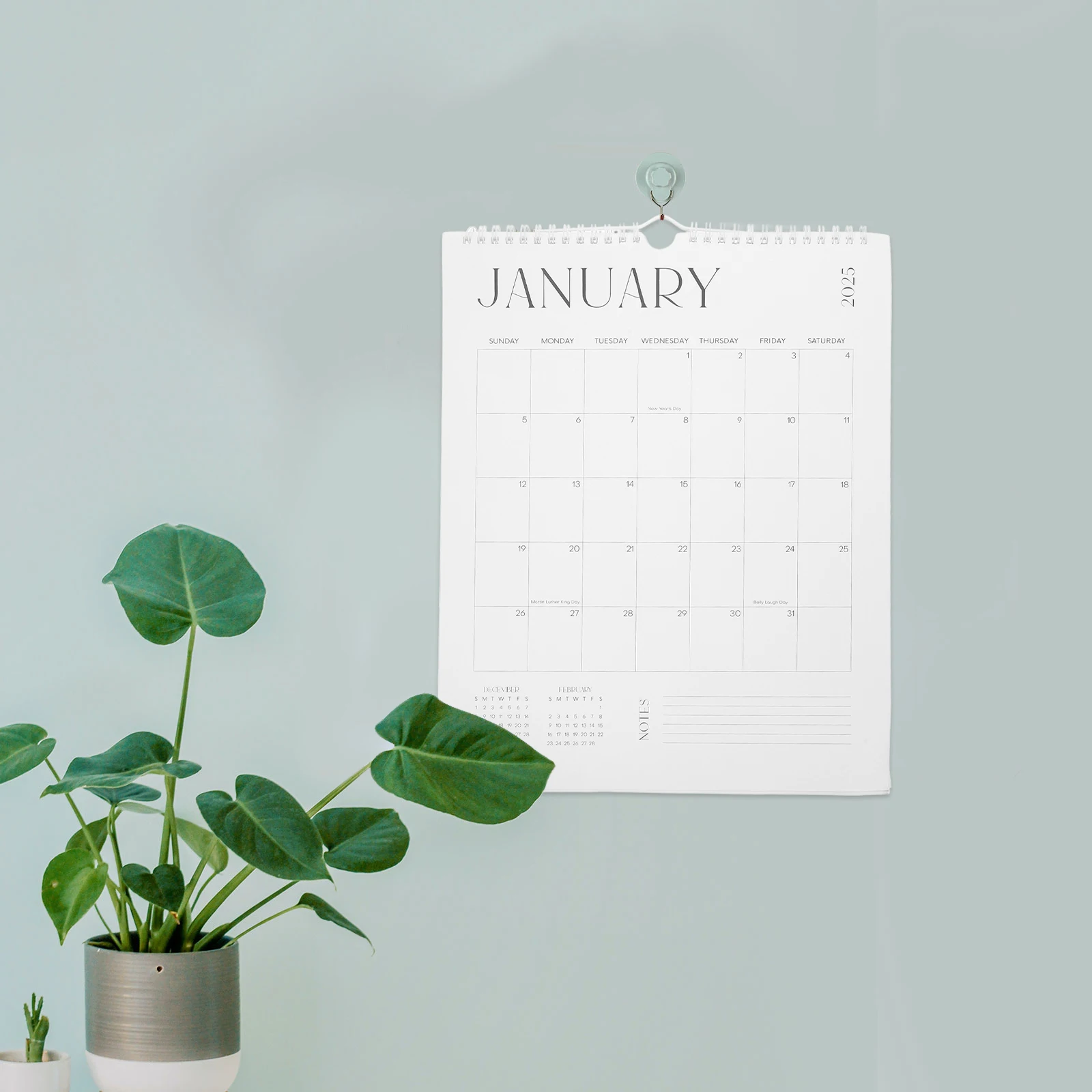 

English Simple Wall Calendar Blank Desk Without Dates black Refrigerator Annual