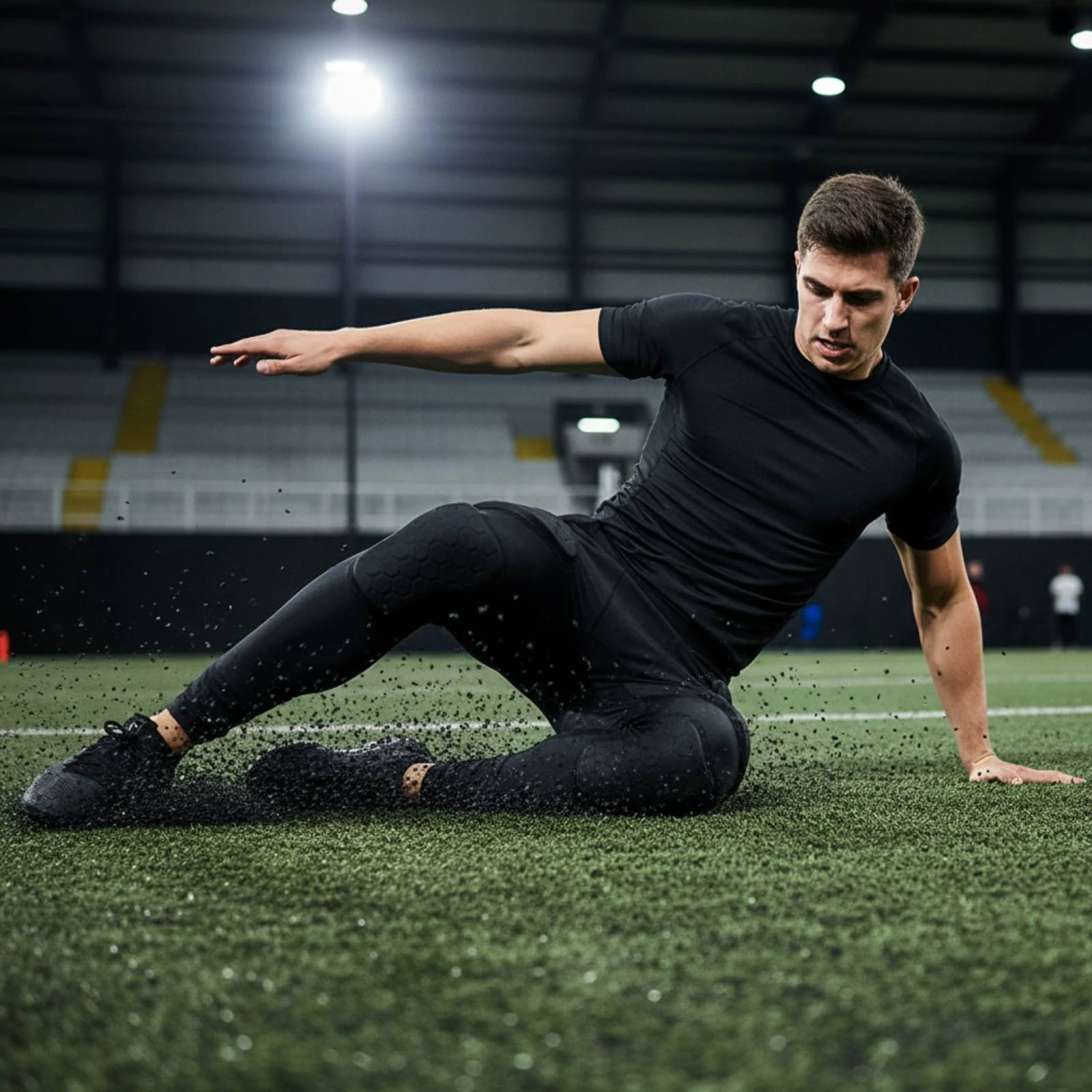 Padded Goalkeeper Pants Compression Fit Padded Training Leggings Safeguarding Cycling Tights Breathable Mesh Sports Protection
