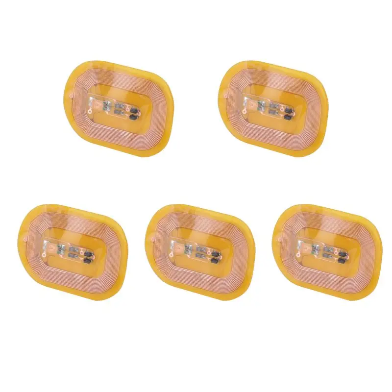 AED7-5Pcs Flash Nail Sticker LED Bare Chip Intelligent Luminous Nail Lamp Nail Sticker Enhancement