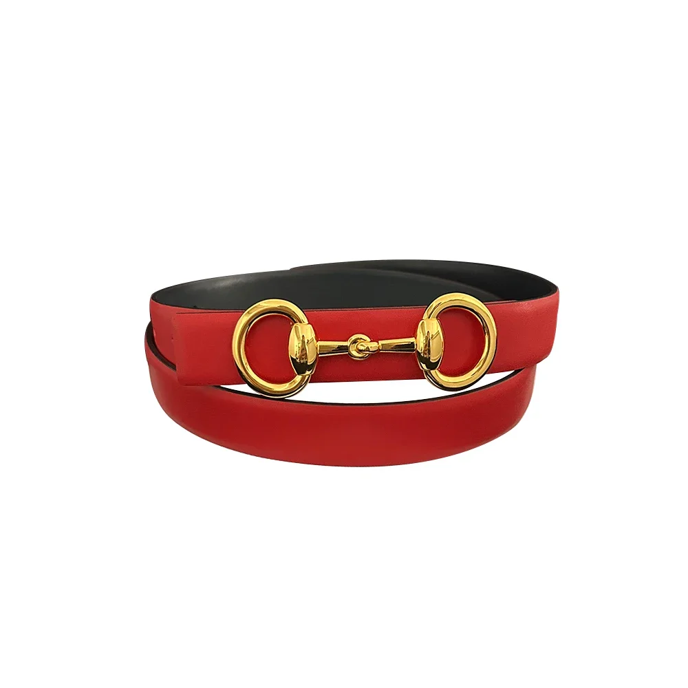 Women\'s Leather Belt Simple Wild Jeans Belt Korean Ins Wind DecorativeLeather Zinc Alloy Fashion Buckle Belt with Suit Trousers