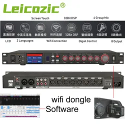 Leozic K5210 DSP processore di segnale digitale professionale schermo Touchable con controllo Software/Wifi/USB Effect Processador