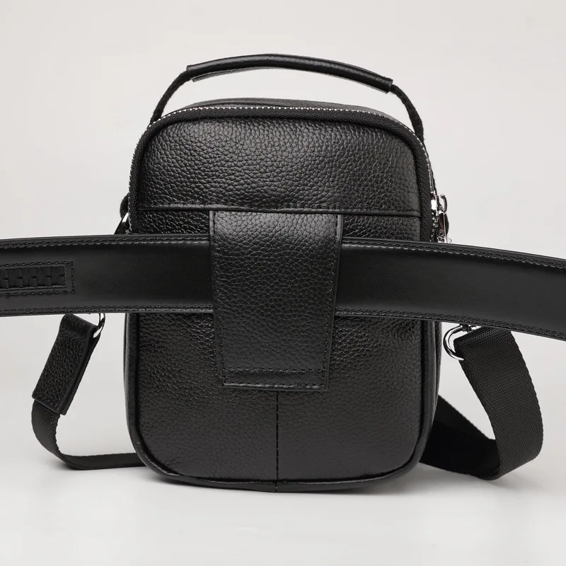 Men's Genuine Messenger Luxury Man Leather Men Bag Shoulder Mini Casual Crossbody Fashion Small Backpack Student Porte Document