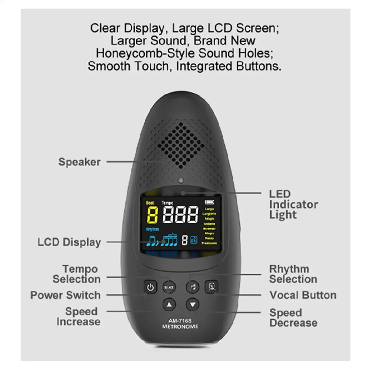 موالف المسرع الرقمي لجميع الأدوات - مع أوضاع ضبط الجيتار والكمان والقيثارة والألوان [AA74-AAA]