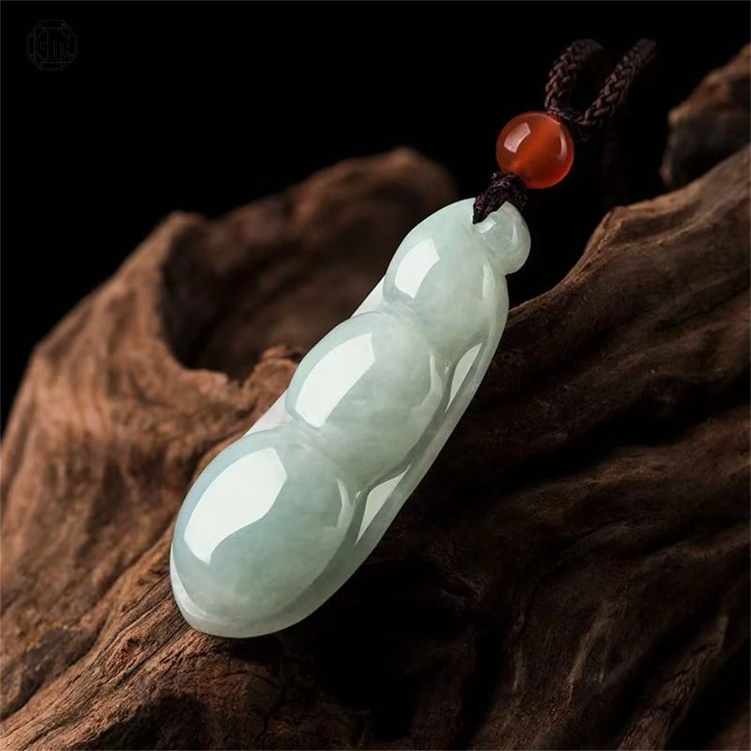 Natural Grade A Jadeite Oil Green Four Season Bean Pendant Ice Translucent Unisex Men Women Gemstone Necklace Jewelry Gift