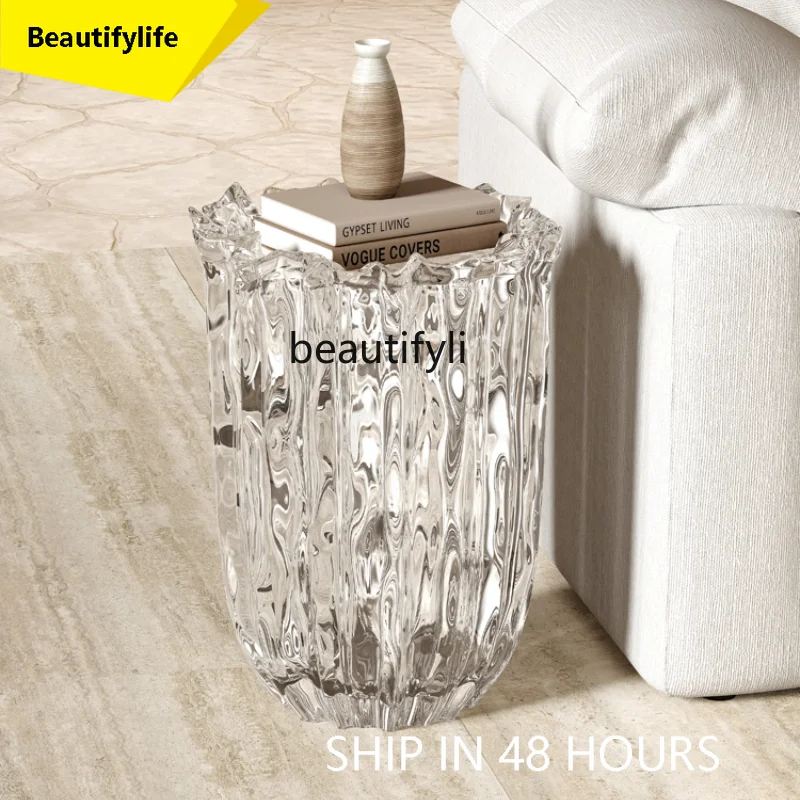 

A38 Modern Minimalist Acrylic Transparent Side Table Living Room Sofa Designer Special-Shaped Storage Spray Mini Corner Table