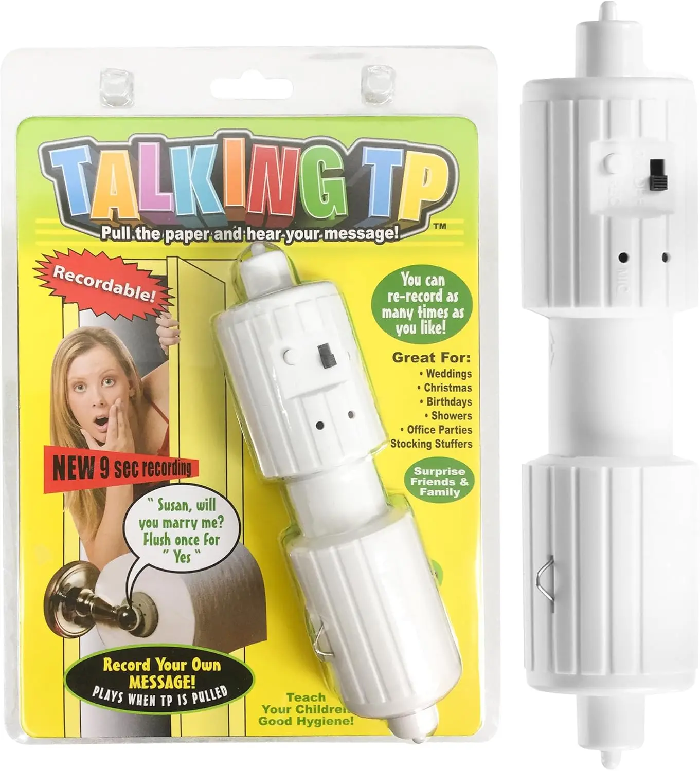 Divertido Dispensador de Papel Higiénico con Voz - Mensajes Personalizados, Sensor de Movimiento, Compatible con Todos los Soportes