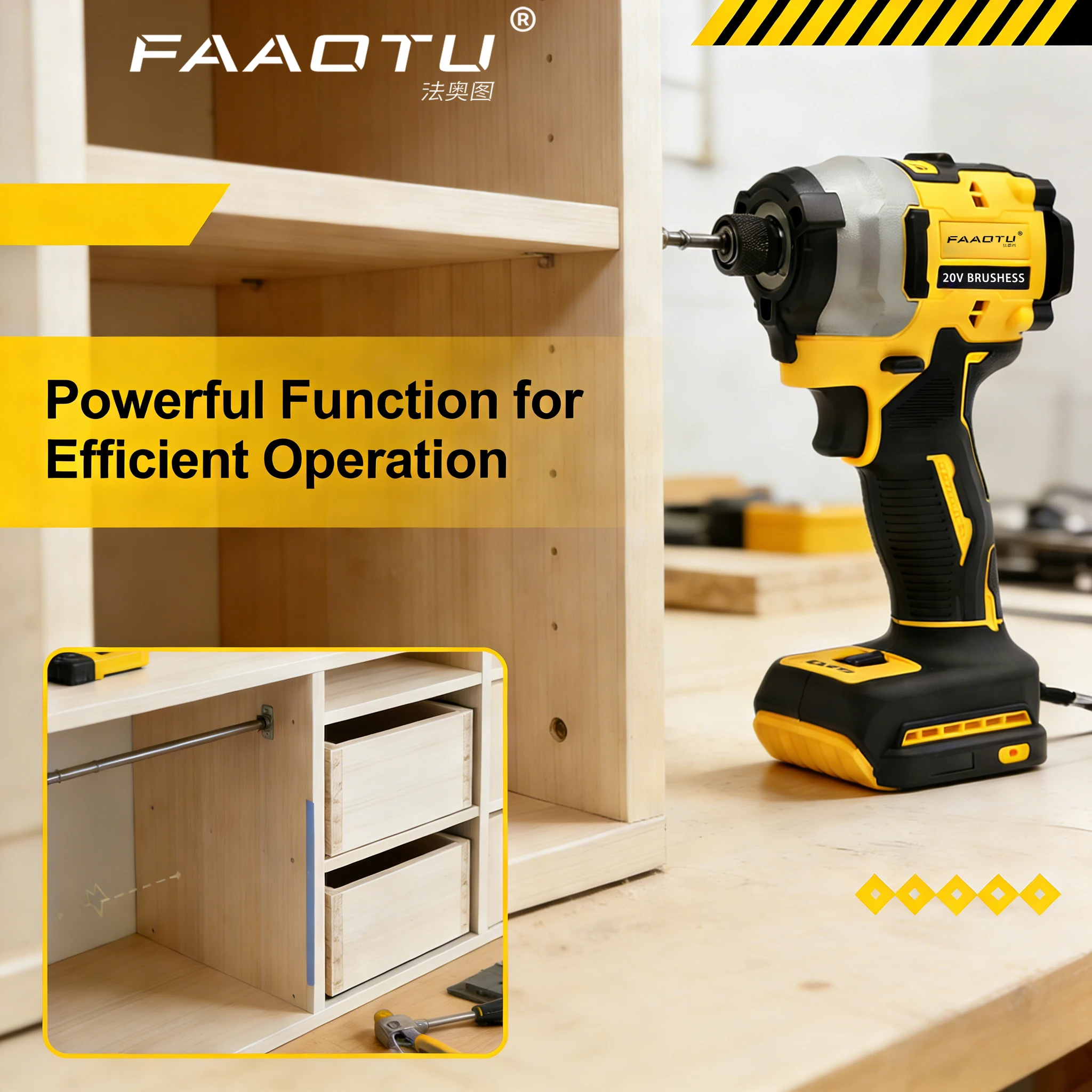 faaotu-new850-brushless-drill-20v-same-function-as-dw-for-diy-work compatible-with-dw-batteries-no-battery