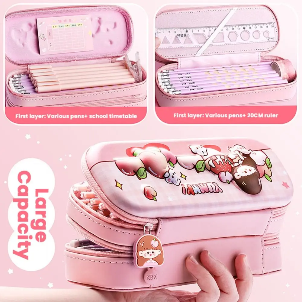 High Quality 3D Pencil Case Double Layer Large Capacity Stationery Box Capyabra Waterproof Pen Box Gift