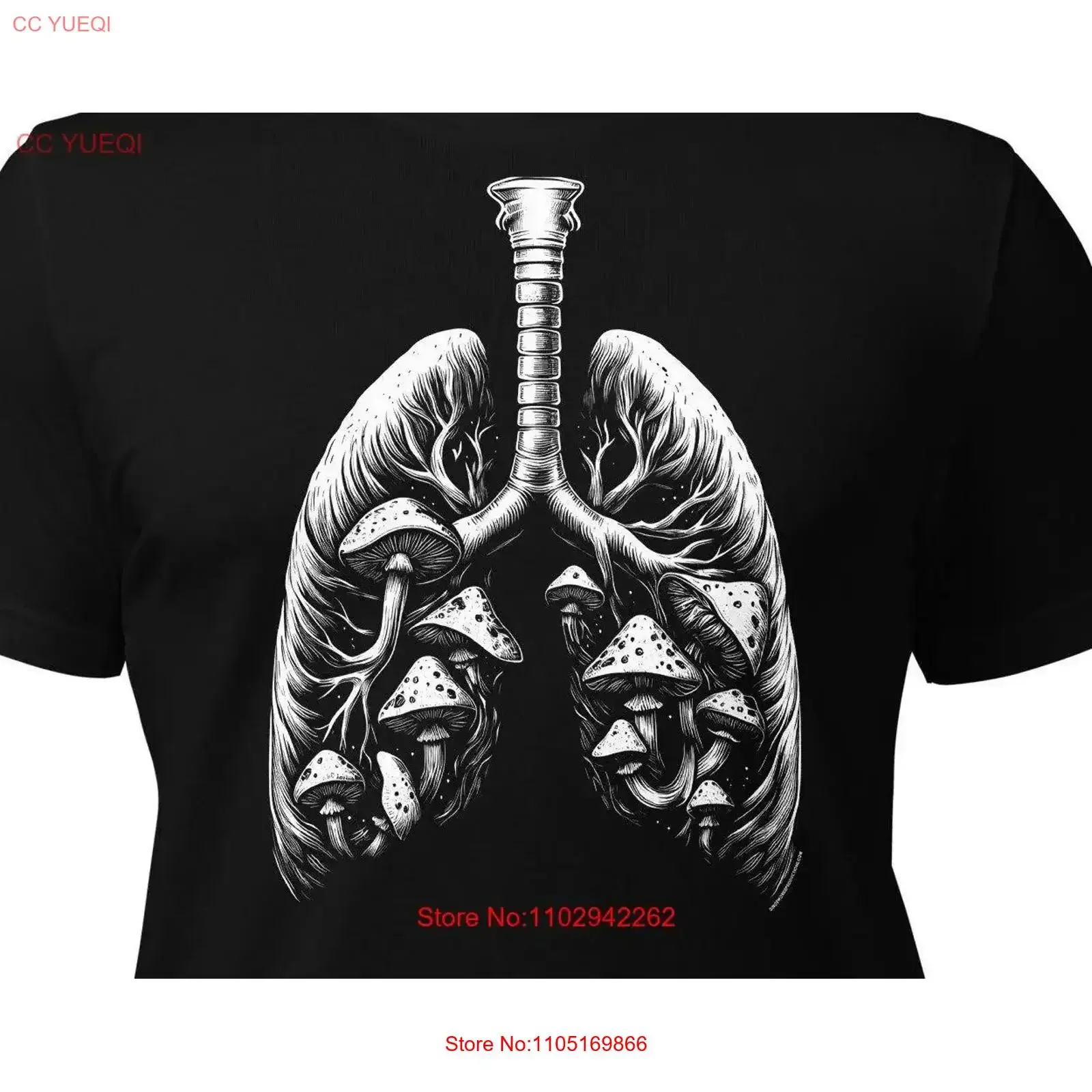 تي شيرت فطر الرئتين مصنوع يدويًا لروح فريدة من نوعها، فن عتيق قوطي عتيق مغسول، ملابس شارع مريحة برسومات جرافيكية #1