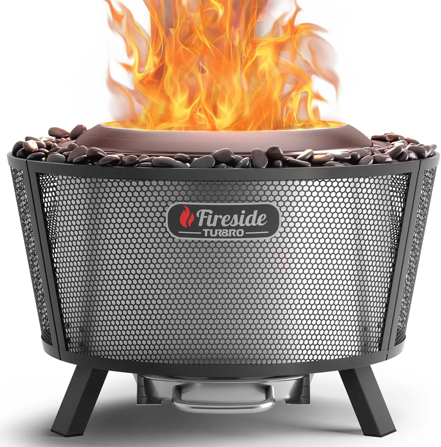 

29 Inch Smokeless Fire Pit for Outdoor Wood Burning, Stainless Steel Camping Stove with Stand, Removable Ash Pan, Waterproof