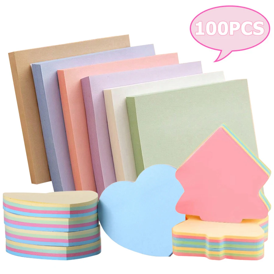 

100 шт., 7,6 см, липкая бумага для заметок, ежедневный блокнот для заметок, контрольный список, закладка, маркер, флажки, планировщик, офисные принадлежности, школьные канцелярские принадлежности