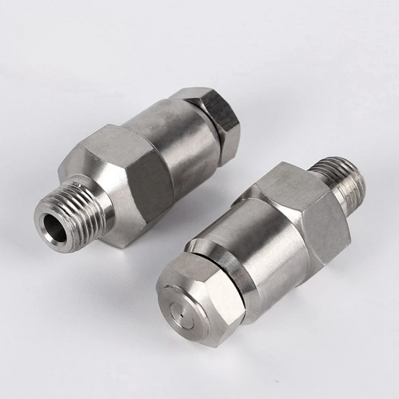 Stainless steel anti-dripping 1/4'' male LNN Low-Pressure Atomizing fine fog mist spray nozzle with filter for cooling system