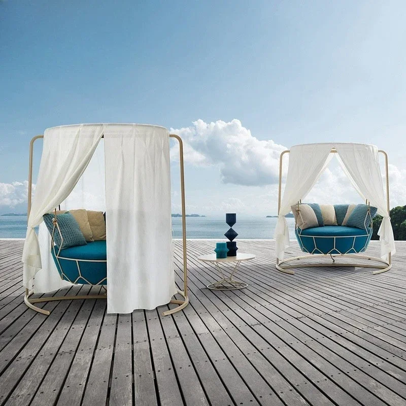 Outdoor leisure swing hammock villa garden indoor terrace Internet celebrity home double floor hammock combination