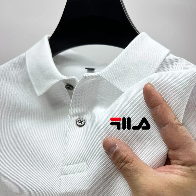 

Summer 2025 new casual men's lapel short-sleeved POLO shirt, outdoor fashionable golf breathable men's short-sleeved top