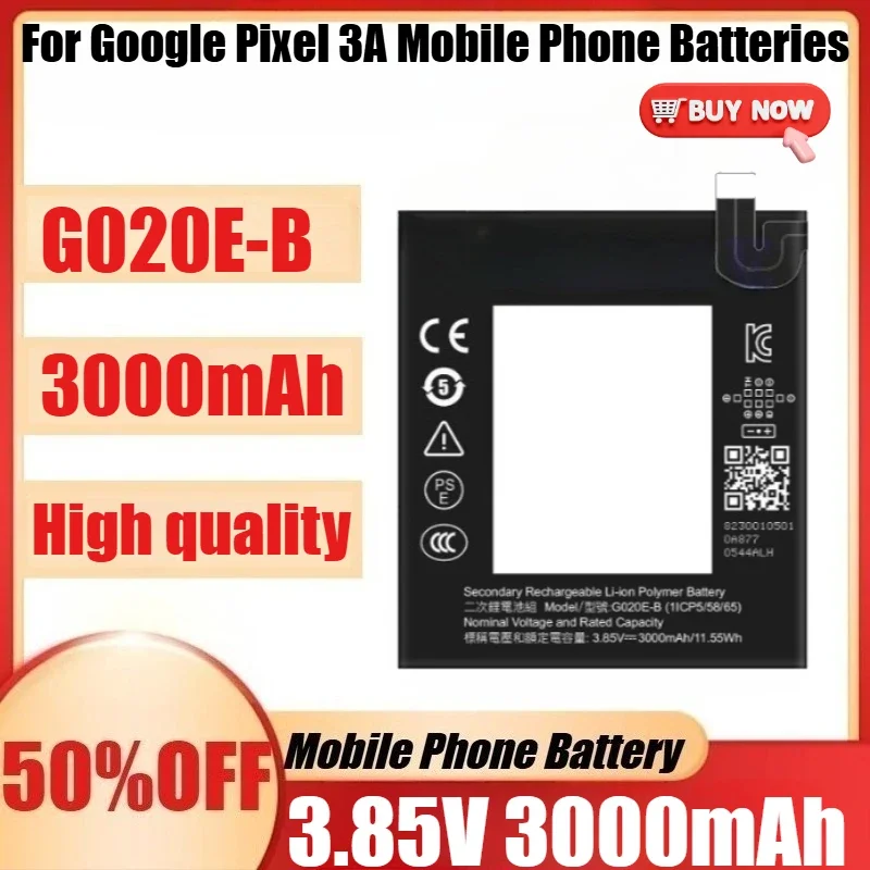 SWZY High Quanlity G020E-B 3.85V 3000mAh Replacement Battery For Google Pixel 3A Mobile Phone Batteries