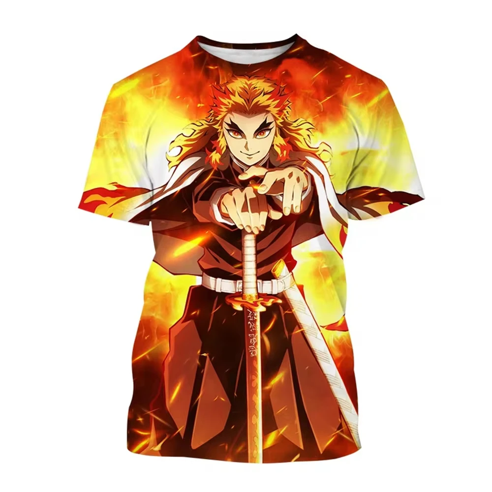 

Popular Anime Characters Rengoku Kyoujurou 3D printed T-shirt Personality Harajuku Hip Hop Streetwear Casual Unisex Short Sleeve