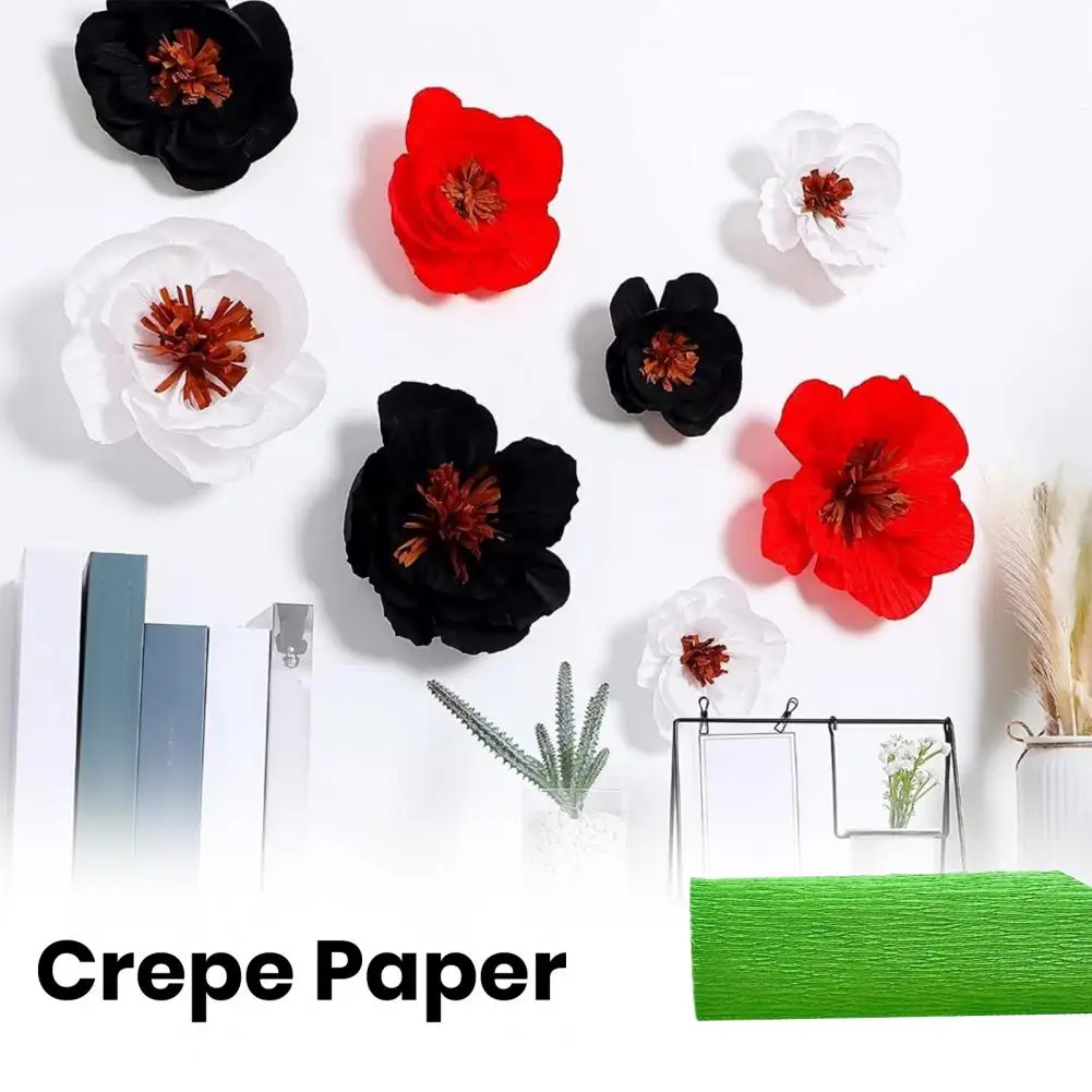 Crepe Paper Thickened Crafts Paper Fade-Resistant DIY Paper Flowers for Art Projects Decorations