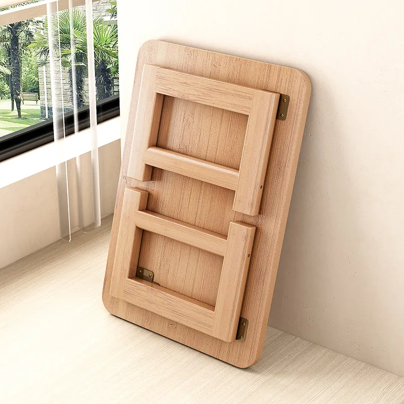 Bamboo Folding  Bay Window Study Desk Space Folding Desk Portable Computer Laptop Table Adjustable Multi-functional Home