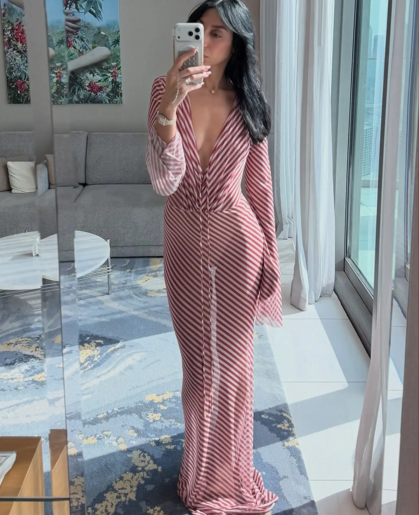 1 Piece Cover Ups Bikini Long Sleeves Dress Women Swimsuit Deep V Neck Swimwear Female Bikini Set Bathing Suits Summer Suit
