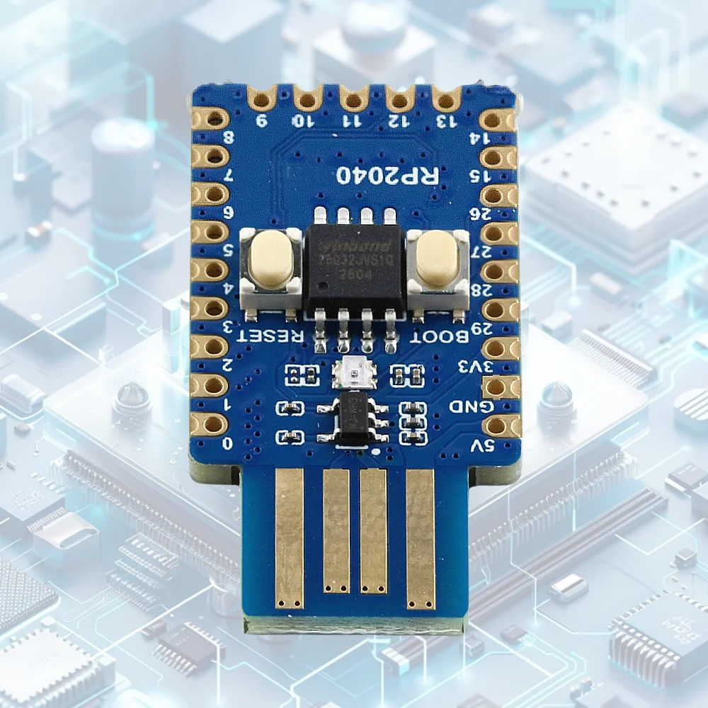 RP2040-One USB-A Development Board Module for Raspberry Pi 133MHz ARM Dual Core MCU 4MB Flash BOOT RGB LED GPIO Low Power RP2040