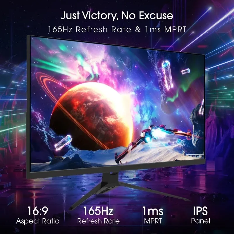 Игровой монитор POPULARPOPULAR24 дюйма IPS, 165 Гц, 144 Гц, Full HD (1920 x 1080) FreeSync Eye Care FPS RTS DisplayPort Встроенные колонки