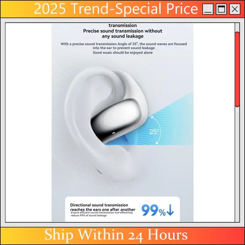 (Latest) AI Open-Ear Earphones Sports OWS Wireless Bluetooth Headphone 360° HIFI Earhook Earbuds Supports Call Noise Reduction A