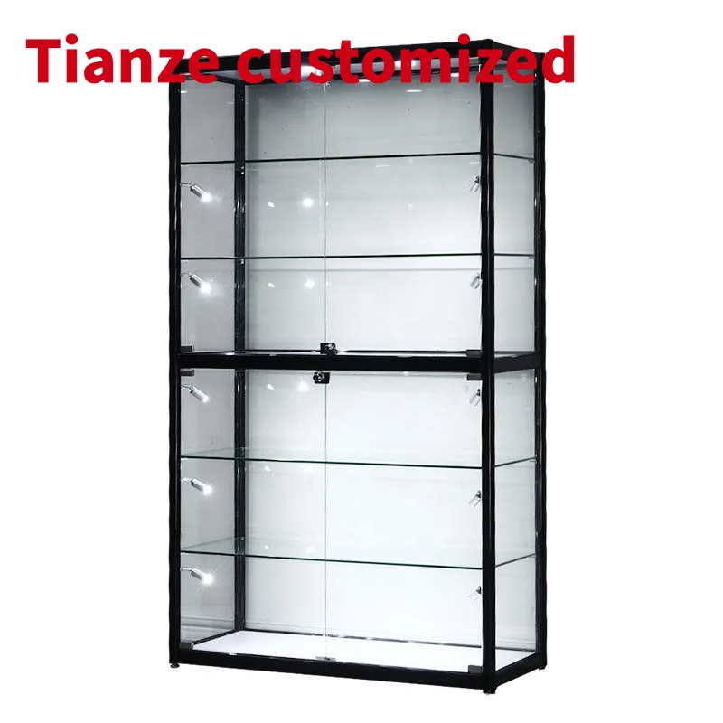 

(customized)Boutique Retail Store Furniture Glass Display Cabinet with LED Light Cheap Display Showcases with Lock