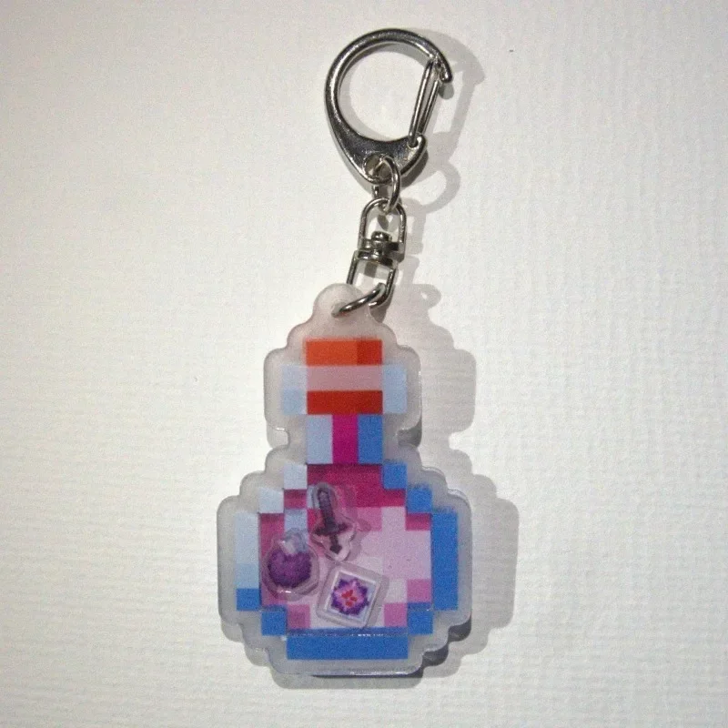 MineCraft Keychain جرعة قلادة لعبة هزاز سيارة حلقة رئيسية الديكور ظهره سحر الاطفال مضحك ألعاب إبداعية كيرينغ الهدايا