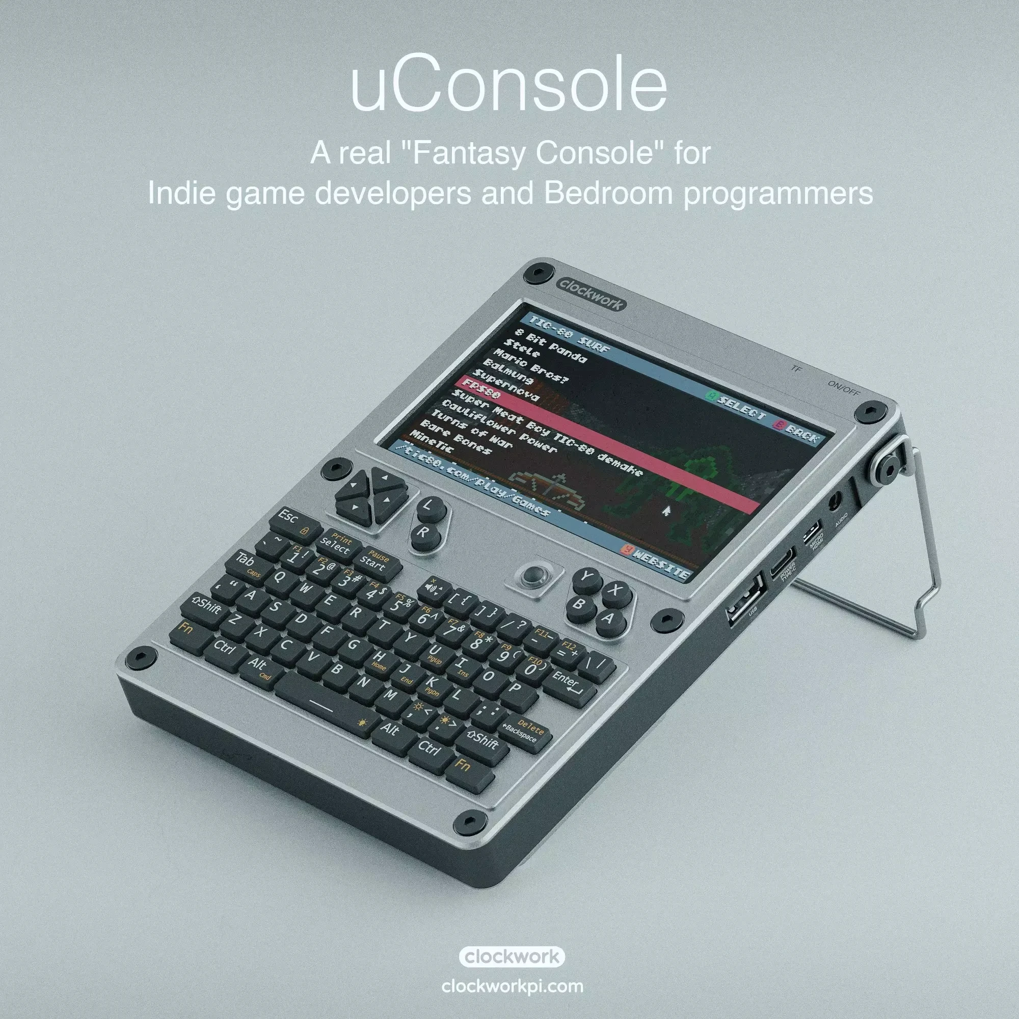 シルバー Clockwork uConsole - PC愛好家向けuConsoleキット 