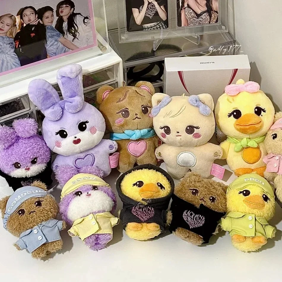 

4PCS Cute Cartoon Animal Plush Doll Set – Kawaii Bunny, Bear, Cat & Duck Stuffed Plushies, Soft Fluffy Toys for Kids, Bedroom De