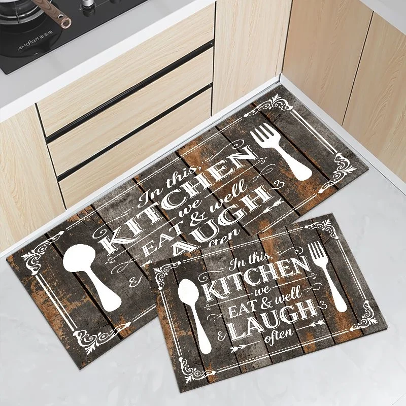 VIKAMA Plaid Kitchen Tool Runner Mat Waterproof Oilproof Non Slip Anti Fatigue Farmhouse Kitchen Floor Mat