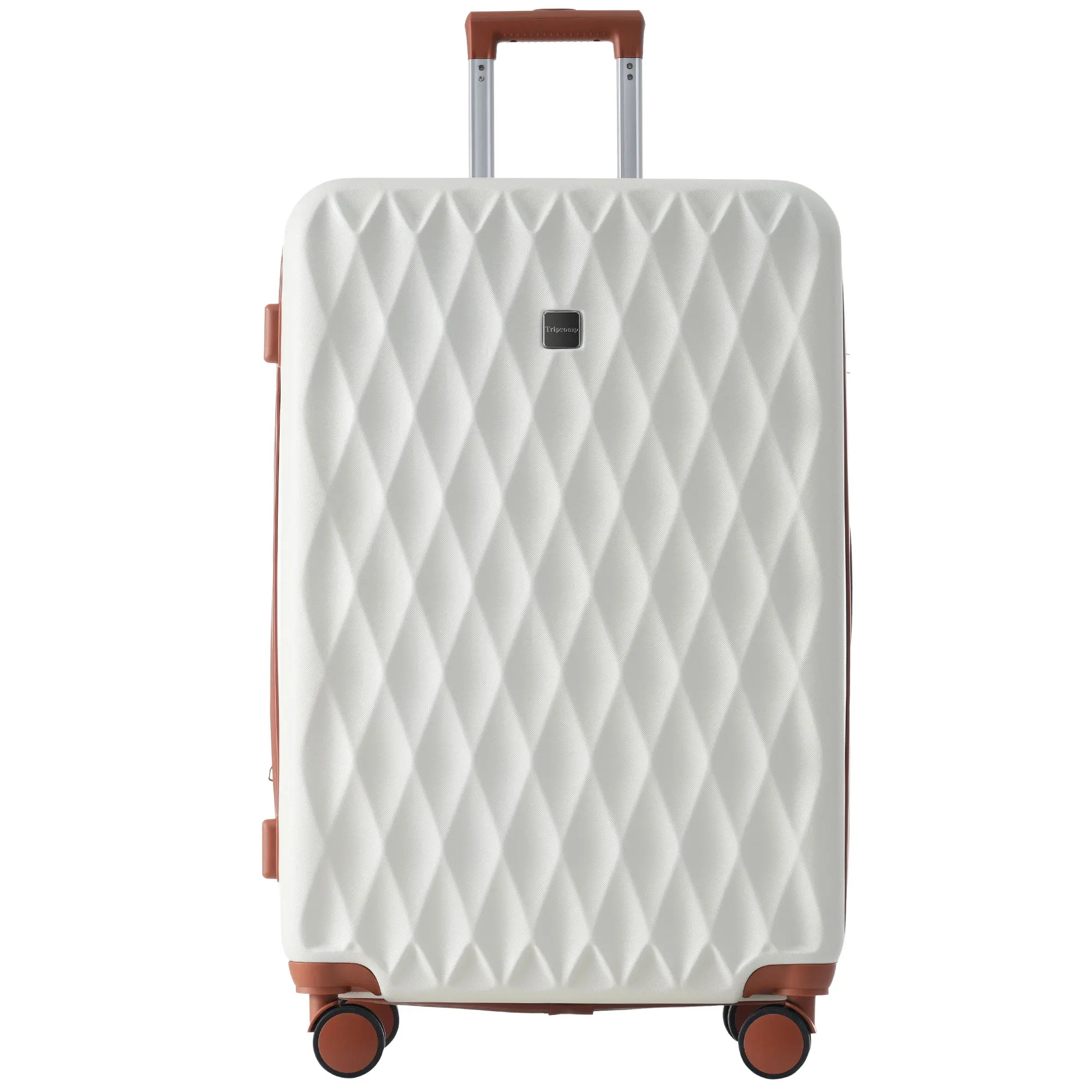 Hard-shell Suitcase suitcase hand luggage 4 Rolls ABS Material TSA Custom Lock 43*27*66 Cream Brown