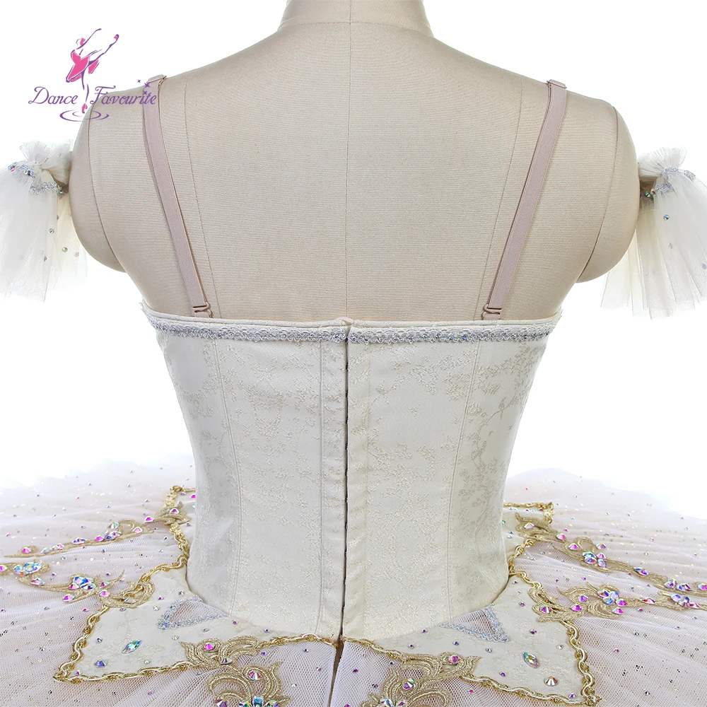 وصل حديثًا أزياء رقص باليه عاجية احترافية لعام 2026 توتو ذهبي لمسابقة الباليه