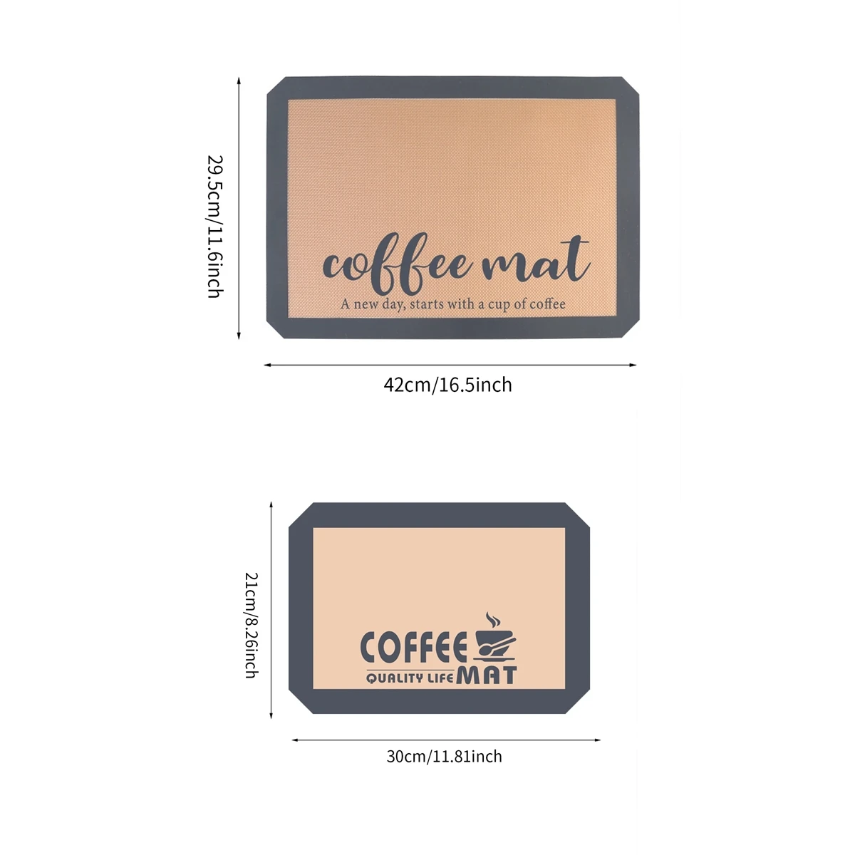 Silicone Coffee Mat - Anti Slip Backed Dish Drying Mat for Kitchen Counter, Countertops Accessories and Coffee Maker
