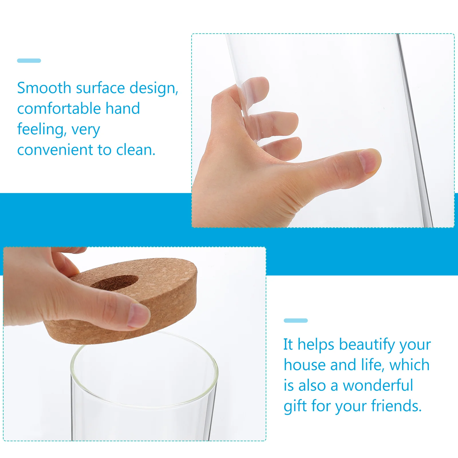 

High Borosilicate Glass Eco Bottle Clear Cylindrical Container For Diy Micro Landscape Succulent Terrarium Decor Desktop