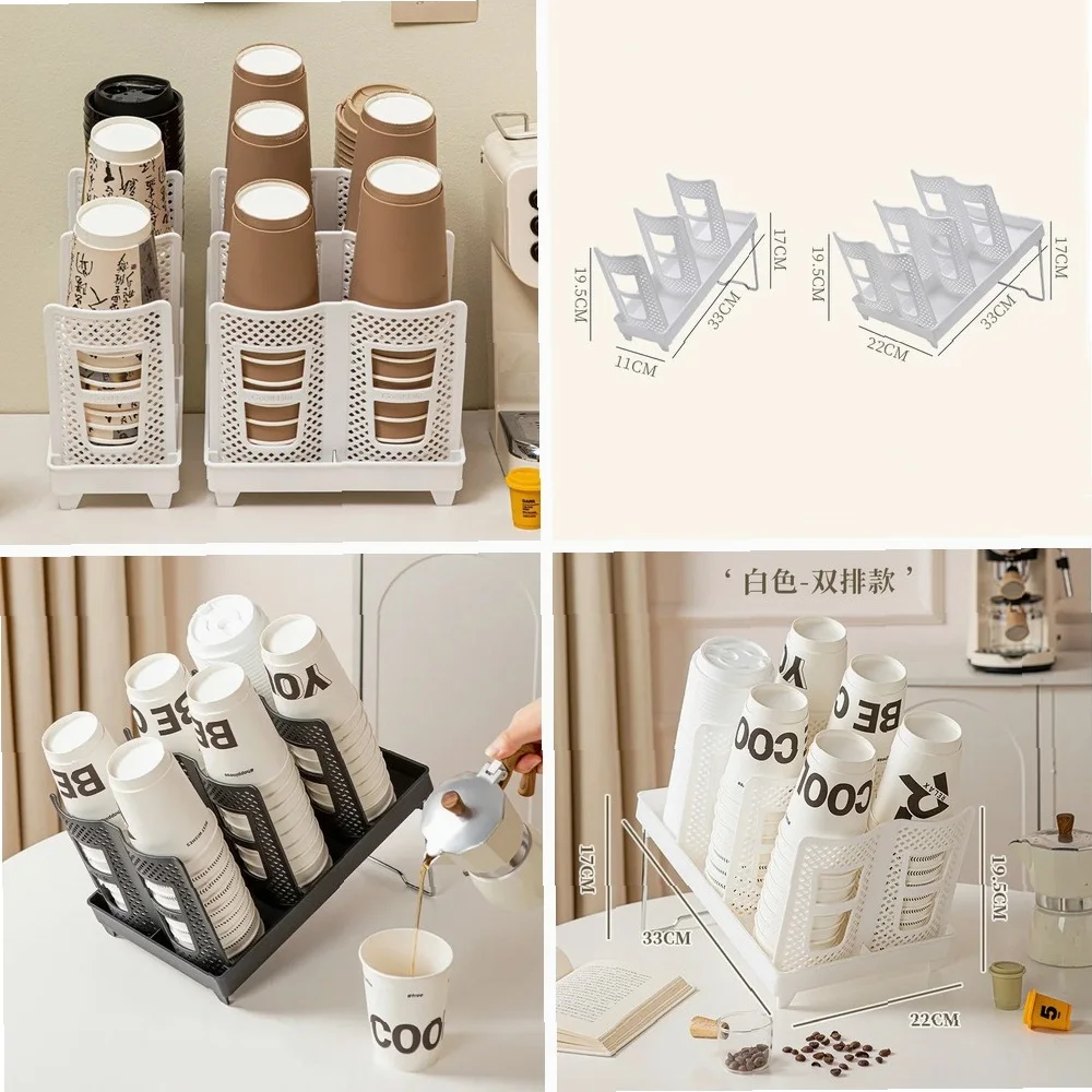 

Single Double Coffee Cup Holder, Detachable Multifunctional Disposable Paper Cup Storage Rack, Plastic Floor Stand for Home