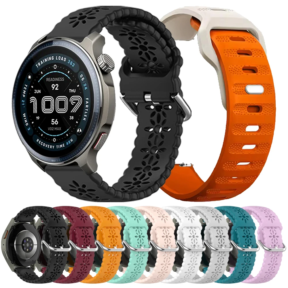 สายนาฬิกาซิลิโคนแบบสปอร์ตขนาด 20 มม. 22 มม. สำหรับ Amazfit BALANCE 2 GTR 4 3 2E GTS 4 mini 3 2 BIP 6 5 เปลี่ยนสายนาฬิกาข้อมือ อุปกรณ์เสริม