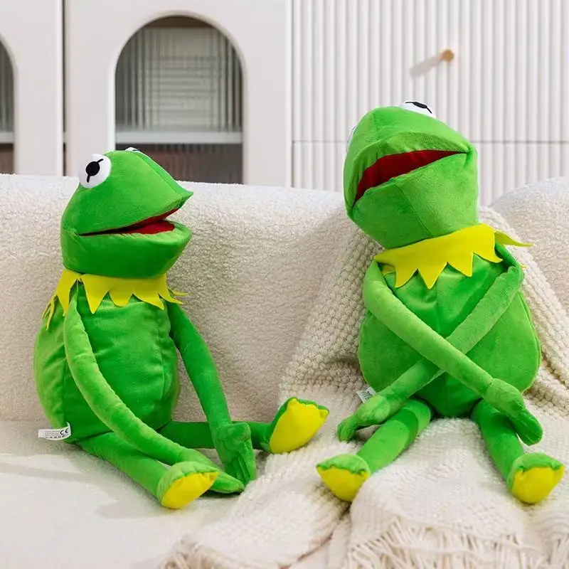 1 unidad de 60 cm, adorable peluche de rana, juguete de peluche de dibujos animados de Kermit la rana, muñeco de mano, animal de peluche suave para regalo de cumpleaños para niños