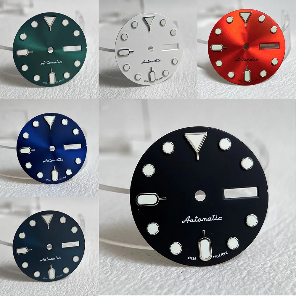 28.5mm NH36 Dial S Logo Sunburst Watch Face Day Date Window Diver Mod Upgrade Parts
